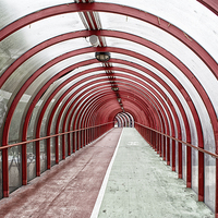 Buy canvas prints of Glasgow SECC Tunnel Walkway, Scotland by Robert Kelly