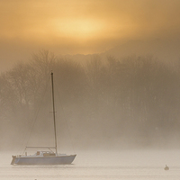 Buy canvas prints of Mist on the Water by Julian Mitchell