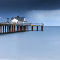 Buy canvas prints of Storm over Southwold Pier by Julian Mitchell