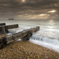 Buy canvas prints of Sunset at Landguard Point by Julian Mitchell