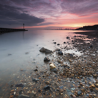 Buy canvas prints of Felixstowe at Sunset by Julian Mitchell