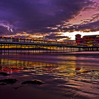 Buy canvas prints of February Sunset Weston-Super-Mare by Ian Johnson