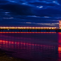 Buy canvas prints of Weston Pier at High tide by Ian Johnson