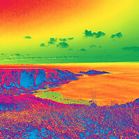Buy canvas prints of Psychedelic Coastline 2 by Matthew Lacey
