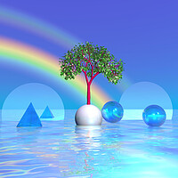 Buy canvas prints of Rainbow Tree by Matthew Lacey