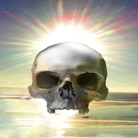 Buy canvas prints of  Skull Sunset by Matthew Lacey