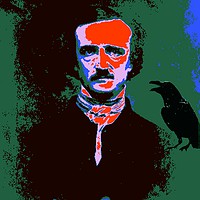 Buy canvas prints of Edgar Allan Poe Pop Art 1 by Matthew Lacey