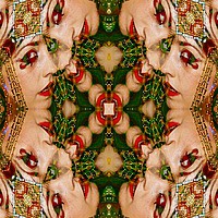 Buy canvas prints of Red Lips Mandala by Matthew Lacey