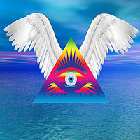 Buy canvas prints of Third Eye with Wings by Matthew Lacey