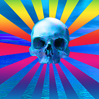 Buy canvas prints of Blue ocean skull by Matthew Lacey