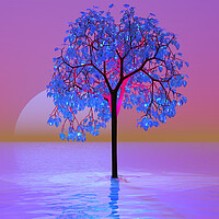 Buy canvas prints of Tree Sunset-digital art by Matthew Lacey