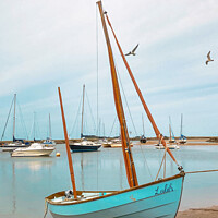 Buy canvas prints of Little Blue Sailboat by Jason Williams