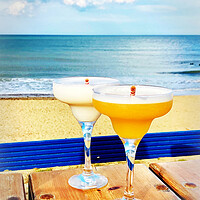 Buy canvas prints of Drinks at the Beach by Jason Williams