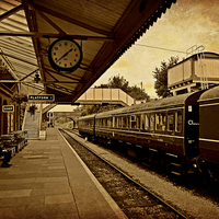 Buy canvas prints of Toddington Railway Station (Sepia)  by Jason Williams