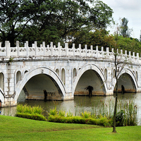 Buy canvas prints of Classic Chinese Gardens Bridge, Singapore by Geoffrey Higges
