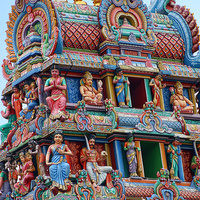 Buy canvas prints of Hindu Temple Decoration, Singapore by Geoffrey Higges
