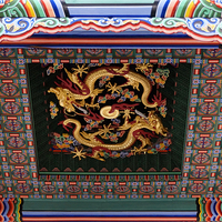 Buy canvas prints of Ceiling Decoration, Gyeongbokgung, Seoul by Geoffrey Higges