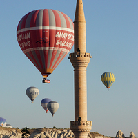 Buy canvas prints of Hot Air Balloons, Cappadocia, Turkey by Geoffrey Higges