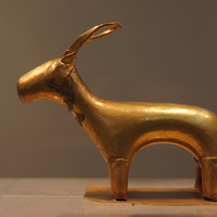 Buy canvas prints of Bronze Age Gold Cast Ibex by Geoffrey Higges