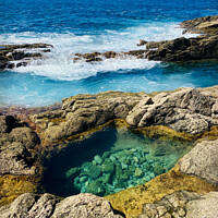 Buy canvas prints of Outdoor natural pool by Sandra Broenimann