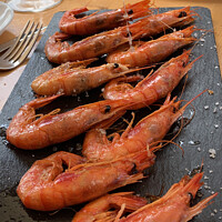 Buy canvas prints of Succulent Mediterranean Shrimp aka Prawns and Gamb by Deanne Flouton