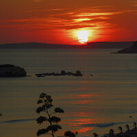 Buy canvas prints of Sunset over Cala Galdana Menorca  by Deanne Flouton