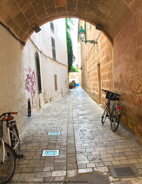 Cobblestone Alleyway in Ciutadella Menorca Picture Board by Deanne Flouton