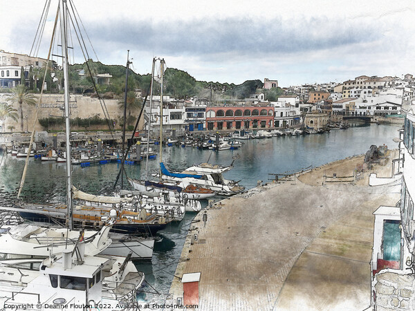  Docked Sailboats Ciutadella Menorca Picture Board by Deanne Flouton