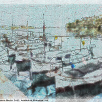 Buy canvas prints of Serenity of the Fishing Boats Menorca by Deanne Flouton