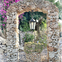 Buy canvas prints of Stone Garden Archway Menorca by Deanne Flouton