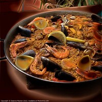 Buy canvas prints of Grandmas Seafood Paella A Taste of Spain by Deanne Flouton