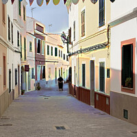 Buy canvas prints of  Serene Village Street in Migjorn Menorca by Deanne Flouton
