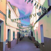 Buy canvas prints of  Surreal Village Street in Menorca by Deanne Flouton
