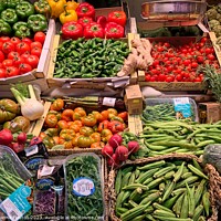 Buy canvas prints of Colorful Bounties of Malaga Market by Deanne Flouton
