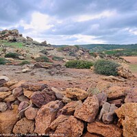 Buy canvas prints of Rocky Wall Country Landscape Menorca by Deanne Flouton