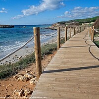 Buy canvas prints of Boardwalk Es Bruc Menorca by Deanne Flouton