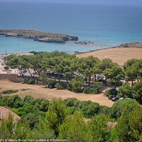 Buy canvas prints of View over Hedgehog Island Santo Tomas Menorca by Deanne Flouton