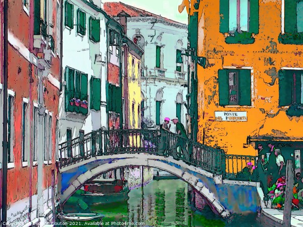 Enchanting Venice Canal Bridge Picture Board by Deanne Flouton