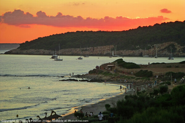 Sunset over Binigaus Beach Menorca Picture Board by Deanne Flouton
