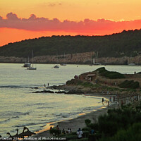 Buy canvas prints of Sunset over Binigaus Beach Menorca by Deanne Flouton