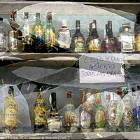 Buy canvas prints of Vivid Liquor Bottle Arrangement by Deanne Flouton