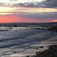 Buy canvas prints of  Sunset over Santo Tomas Beach Menorca by Deanne Flouton
