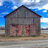 Buy canvas prints of The Rustic Charm of Peeling Red Doors by Deanne Flouton