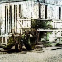 Buy canvas prints of Tobacco Wagon and Barn Sketch by Deanne Flouton