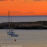 Buy canvas prints of  Sunset Sailboat Experience Menorca by Deanne Flouton