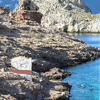 Buy canvas prints of Cala Morella Menorca Cove by Deanne Flouton