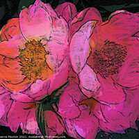 Buy canvas prints of Blossoming Peonies with Artistic Expression by Deanne Flouton