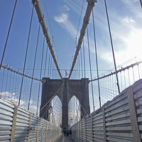 Buy canvas prints of Brooklyn Bridge, New York by Rachel Mower