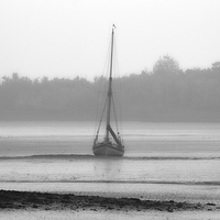 Buy canvas prints of  Lonely Sail Boat by Rachel Mower