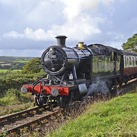 Buy canvas prints of Steam train in Cornish countryside by Ashley Jackson